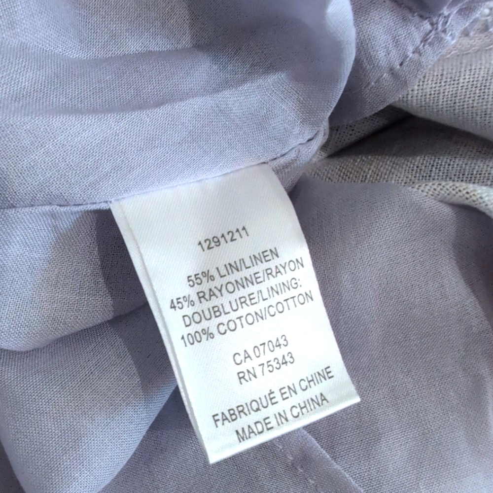 NWT CAROLINE CONSTAS Linen Blend Floral Lined Dress Large - Picture 4 of 5